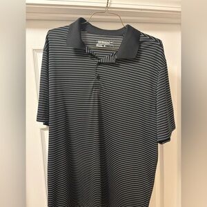 Nike Black Polo with Thin White Stripes